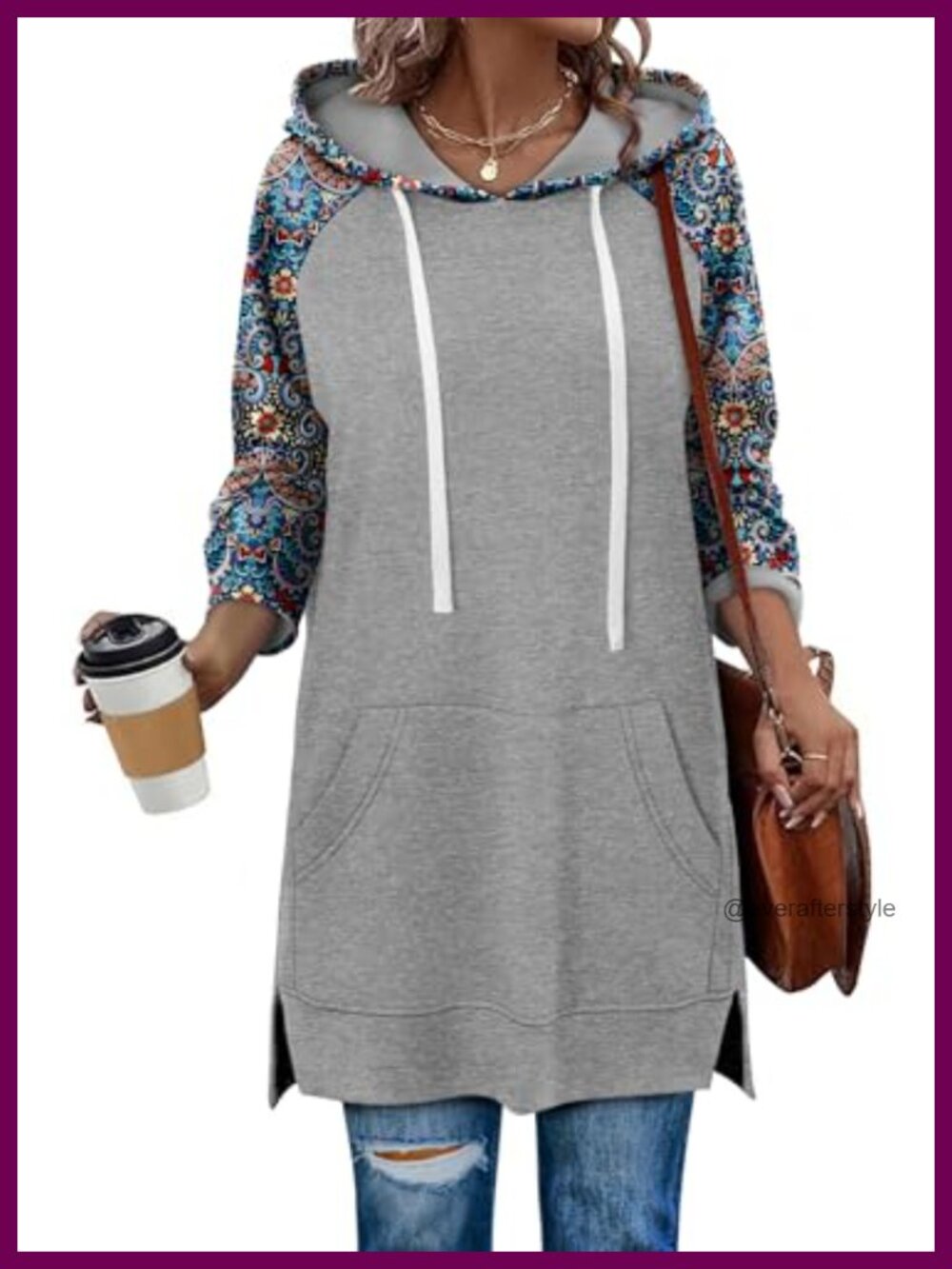 Oversized Hoodie Dress with Kangaroo Pocket Cotton Blend Sweatshirt